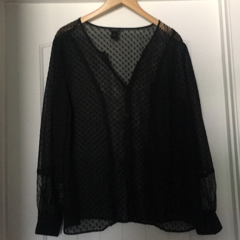 ANN TAYLOR Black sheer top
